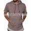 high quality custom 100% cotton plain curved hem hoodie with double pockets