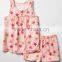 Girls allover printed tank pajama set with picotted trim