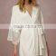 Woman Kimono Lace Robe Kimono Plain White Crochet Design Fshion Bridesmaid Robe