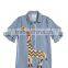 2017 New Style Cutsom Summer Children Baby Girls Cotton Poplin Dress Shirt With Embroidery