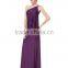 Fashion Sleeveless Dress Long Knitted Elegant One-Shoulder Off Purple Women Dress For OEM