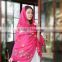 2017 hot sale spring summer scarves cotton folwer embroidery hijab Scarf for muslim woman