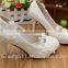 White wedding dress dresses high heels wholesale the new lace hand wedding shoes PU bridal shoe WS018