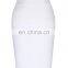 Kate Kasin High Stretchy High Waist Shirred Waist Detail Hips-Wrapped White Pencil Skirt KK000268-2