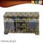 Rectangular cabinet box three drawers two grib weave bamboo decorative pattern cardboard storage box