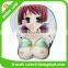 Hot selling cartoon design soft skin mouse pad with wrist rest