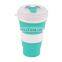 Portable simple silicone retractable folding cup with candy color for coffee