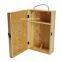 Manufacturers custom high-end portable flip double pine wood red wine wooden box packaging box custom wine gift box