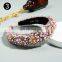 Fashionable thick sponge gold velvet hairpin fabric handmade beaded hairband women inlaid pearl flower hairband women