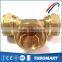 All kind of CW602N brass fitting 3 way female tee cross copper pipe fitting tube connector