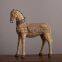 Nordic Style Rattan Plaited Article Pattern Resin Horse Table Decoration Brown Craft Ornaments For Home Furnishing Decor