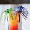 100 Pieces Cocktail Paper Umbrella Picks Foil Frill Picks Fruit Toppers Decor Cocktail Parasols Cupcake Toppers Hawaiian Tropical Parasol Cocktail Sticks Fruit Toothpicks for Cupcake Drinks Decor