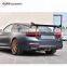 M4 GTS carbon fit for F8X M3 M4 to GTS style carbon fiber front lip, rear wing, hood for F80 M3 carbon