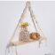 China Made New Design Triange Shaped Wooden Rope Wall Photo Display Hanging Panel shelf