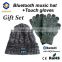 bluetooth beanie hat with headphone and touch screen gloves as gift set