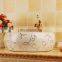 Modern home decoration table top art bathroom porcelain washing basin