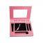 Cardboard eyeshadow packaging box magentic packaging pink design flocking box