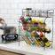 3 tier black kitchen desktop metal storage rack metal kitchen storage rack bathroom organized rack