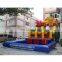 Funny amusement playground inflatable slides with swimming pool