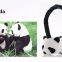 Factory price wired stereo cartoon plush children panda headband headphone