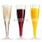 Decorative Fancy Wholesale Creative Quality Wedding Luxury Custom Plastic Flutes Champagne Glasses