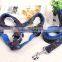 Nylon webbing adjustable chain dog harness with dog leash