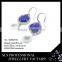 New Products 2016 Hip Hop Jewelry Wholesale 925 Silver Drop Earring With Purple Stone