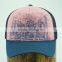 cotton foam one color printing sports hat with mesh back