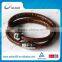 Magnetic genuine Leopard leather bracelet