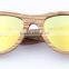 Made in China Custom Wood Sunglasses Zebra Frame with Yellow Mirror REVO Polarized Lens Eyewear