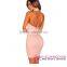 Black Lace up Back Halter cheap satin sexy mature elegant mini dress