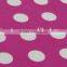 garment large white dot on rose red poly milk fiber fabric Spandex Fabric