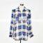 Plus size check shirts in blue for women USA brand