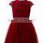 CRIMSON RED BELTED PARTY DRESS