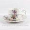 220cc custom logo ceramic porcelain coffee cup saucer set, microwave&dishwasher safe test
