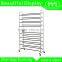 Chrome 10-Tier 50-Pair Stainless Steel Shoe Rack, Sturdy Rolling Steel Shoe Organizer with Non-Slip Bars