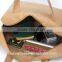 Ultra Light Cotton/Canvas Lining Kraft Paper Travel Shoulder Bag With Zipper Closure