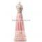 RASA-50 Generous Crystal Chiffon Evening Party Gown without Sleeve Soft A Line Pink Prom Dress for Special Occasion Party Real