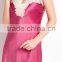 Luxury Silk Pajamas Red Sexy Silk Slip Lacey trim Hot Gown Sets