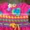 Hand knitted crochet baby colorful one piece dress
