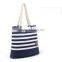 2014 foldable white and blue wholesale flower canvas beach bag