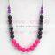 black&hot pink round silicone teething beads necklace safety copper teething necklace teething Baby TN054