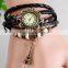 In Stock New Vintage Eiffer Tower mens leather bracelet