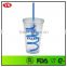 16oz bpa free wholesale plastic custom printed mugs with curly straw