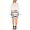 Plus size cotton fabric stripe woman casual batwing sleeve dress with belt
