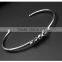 C shape antique silver vintage engraved wire star stainless steel bangles