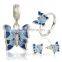 Luxury Silver Jewelry Set Wholesale Sterling Silver Cz Stud Earrings 925 Thailand Silver Earring Fashion Letter Pendant Jewelry