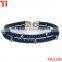 Wholesale Genuine Stingray Leather Montana Bracelet Double In Silver plating