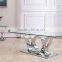 Dining room set console table with glass top