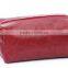 Red Leather Cosmetic Bags With Nylonl Zipper